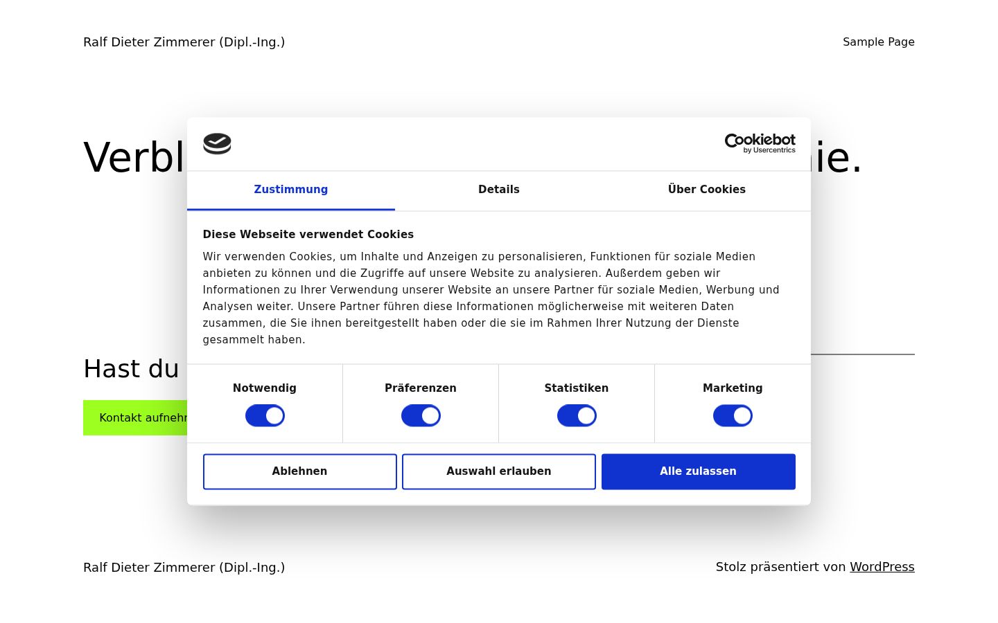 Captura de ecrã do banner de consentimento apresentado antes de qualquer interação
