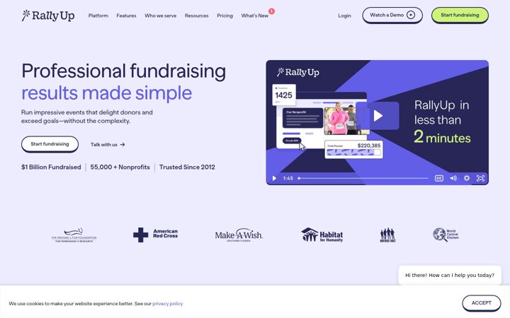 Screenshot of rallyup.com