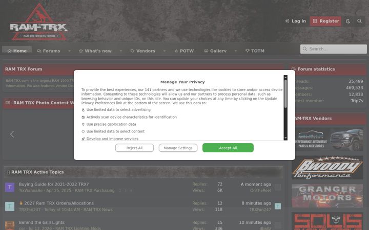 Posnetek zaslona ram-trx.com