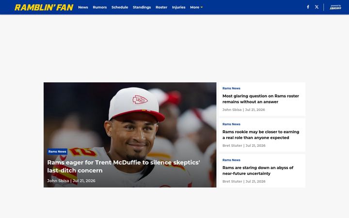 Screenshot of ramblinfan.com