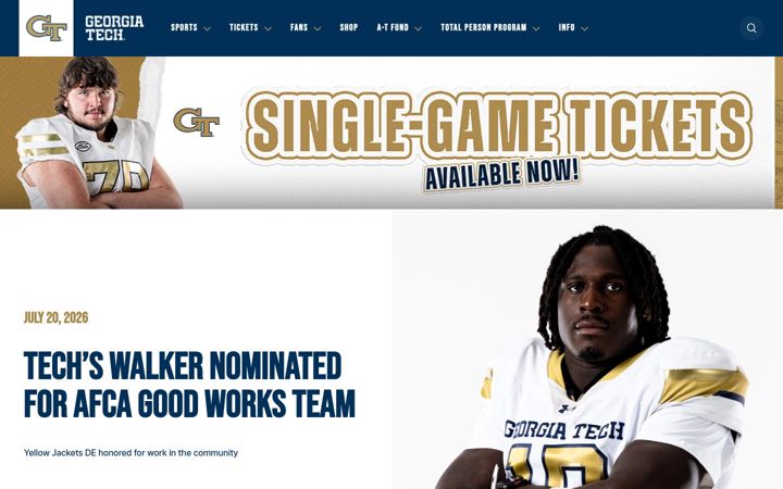 Screenshot of ramblinwreck.com