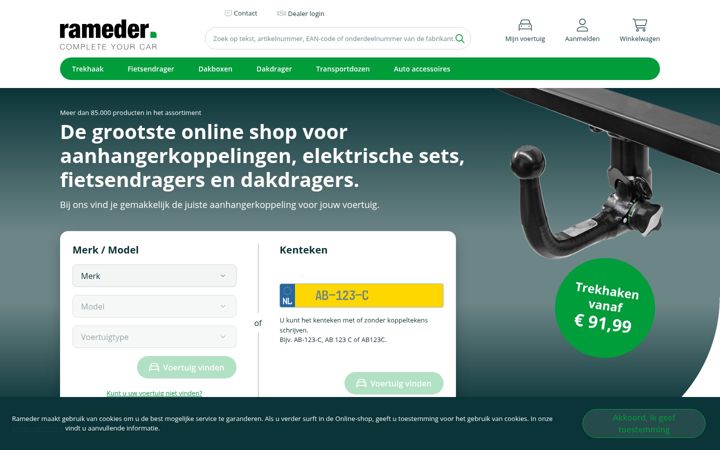 Screenshot of rameder.nl