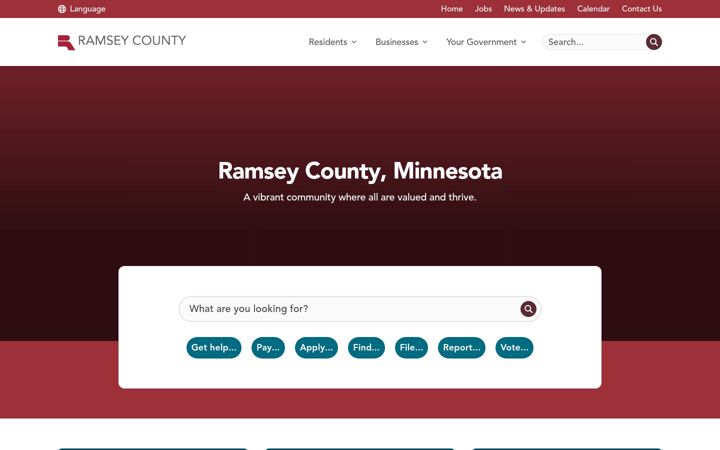 Screenshot von ramseycountymn.gov