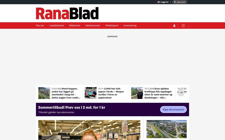 Screenshot of ranablad.no