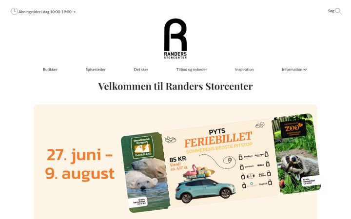 Captură de ecran a randersstorcenter.dk