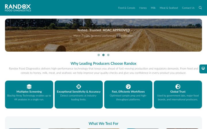 Screenshot von randoxfood.com