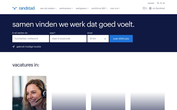 Screenshot of randstad.be