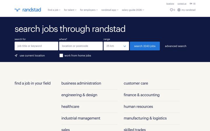 Screenshot of randstad.ca