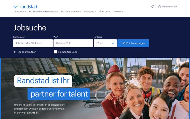 Screenshot of randstad.de