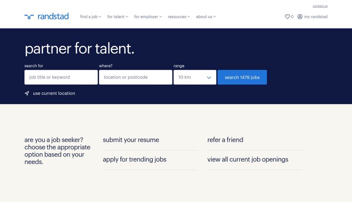 Screenshot of randstad.in