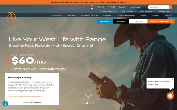 Screenshot von range.net