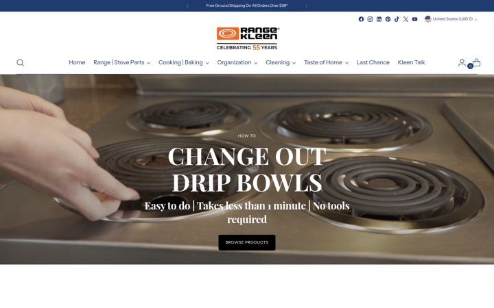 Screenshot of rangekleen.com