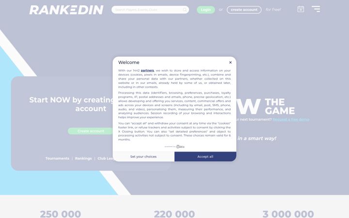 Screenshot of rankedin.com