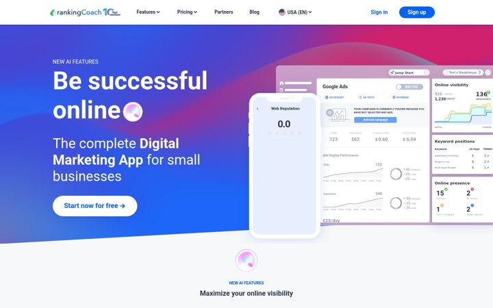 Zrzut ekranu rankingcoach.com