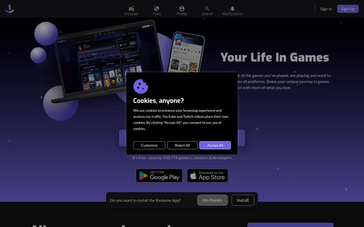 Screenshot of rankone.global