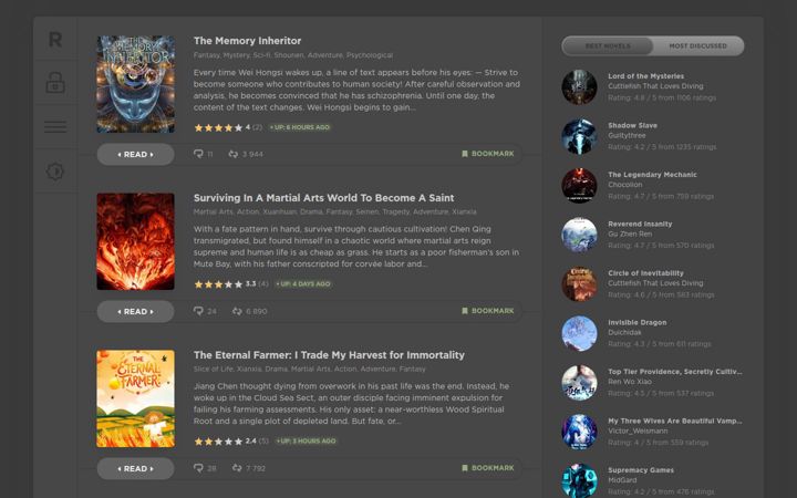 Screenshot of ranobes.net