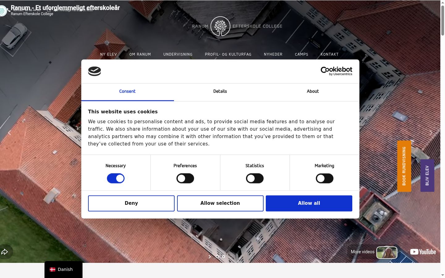 Capture d'écran de la bannière de consentement affichée avant toute interaction