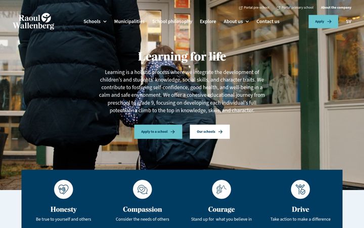 Kuvakaappaus sivustosta raoulwallenbergschool.com