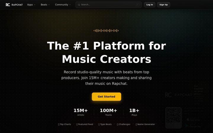 Screenshot of rapchat.com