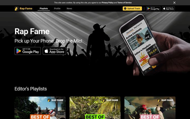 Screenshot of rapfame.app