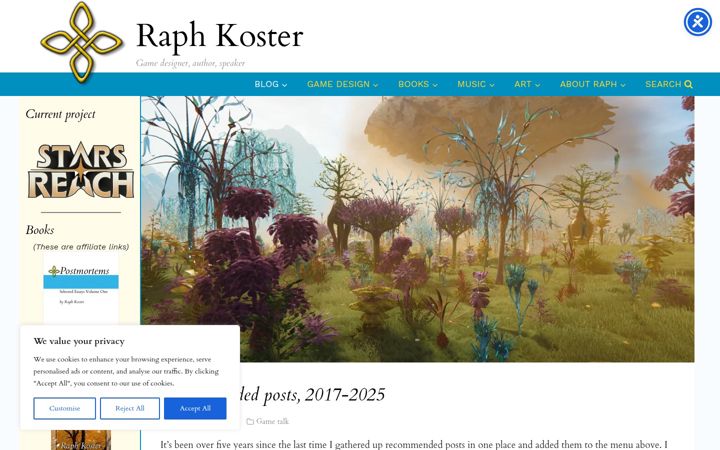 Ekraanipilt saidist raphkoster.com