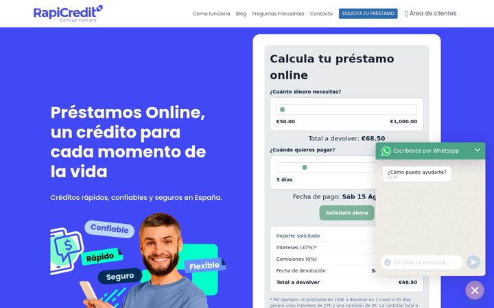 Screenshot of rapicredit.es