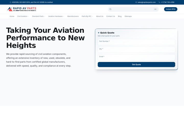 Screenshot of rapidavparts.com