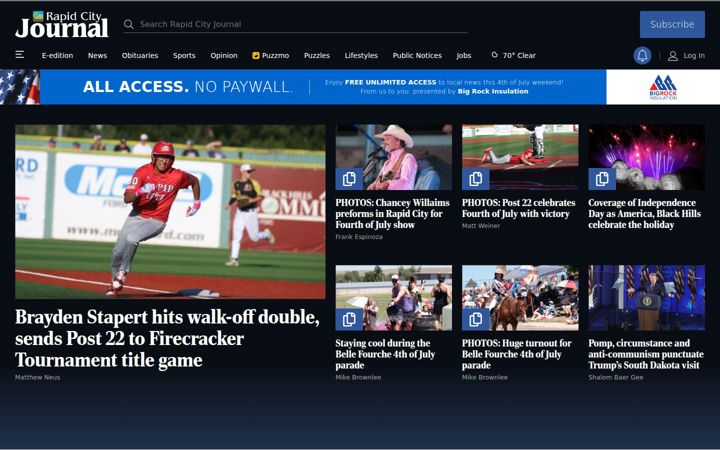 Screenshot of rapidcityjournal.com