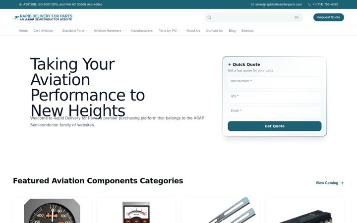Screenshot of rapiddeliveryforparts.com