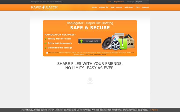 Screenshot di rapidgator.net