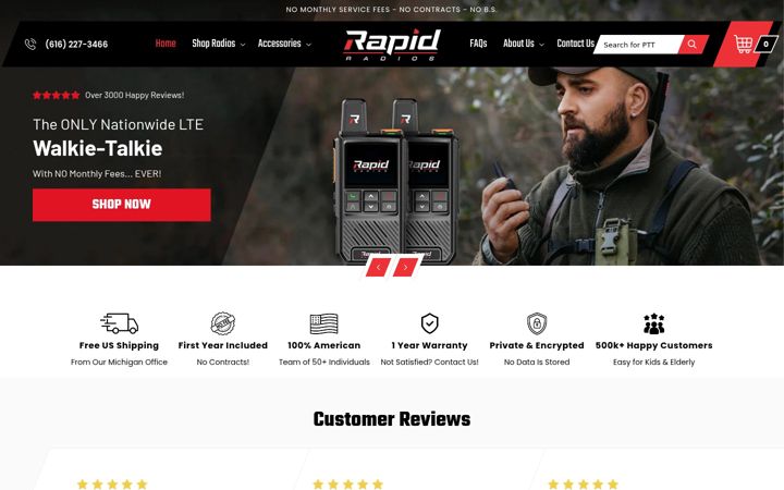 Screenshot of rapidradios.com