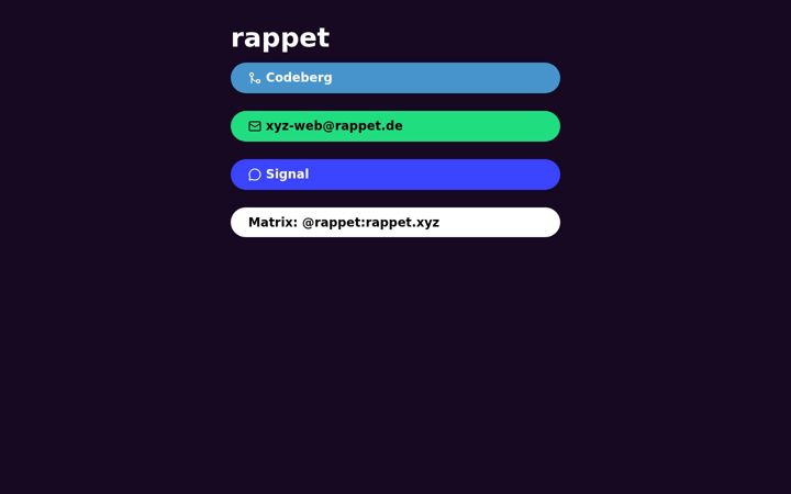 Screenshot of rappet.xyz