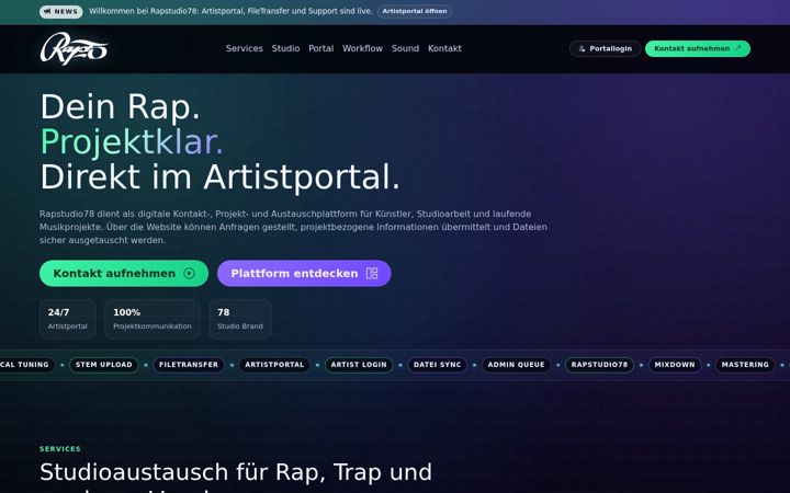 Captura de pantalla de rapstudio78.de