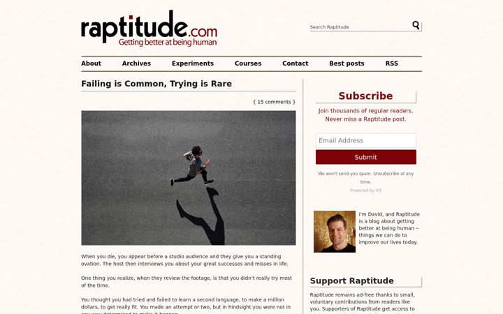 Screenshot ta' raptitude.com