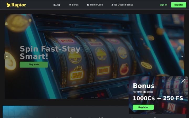 Screenshot of raptor-casino.org