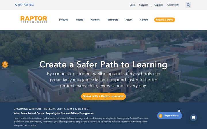 Screenshot of raptortech.com