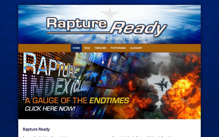 Screenshot of raptureready.com