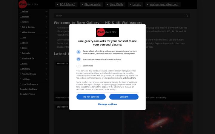 Screenshot of rare-gallery.com