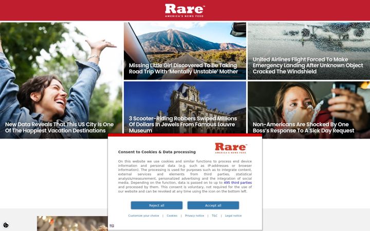 Screenshot of rare.us