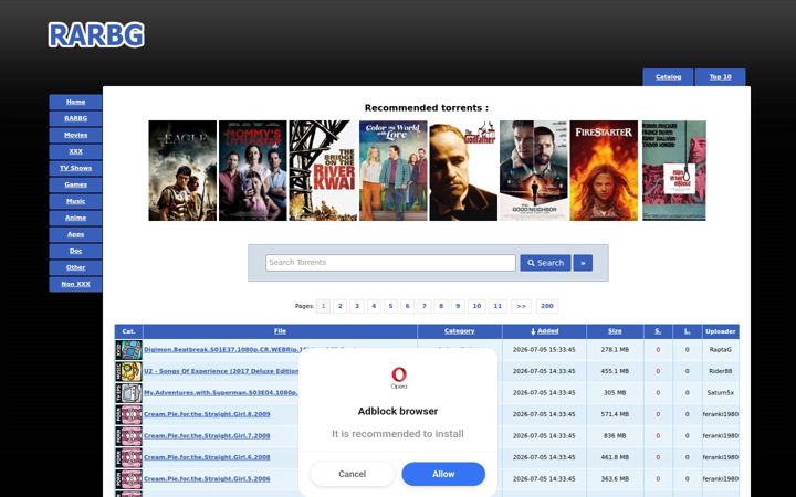 Screenshot di rargb.to