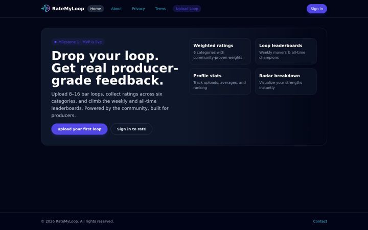 Screenshot von ratemyloop.com