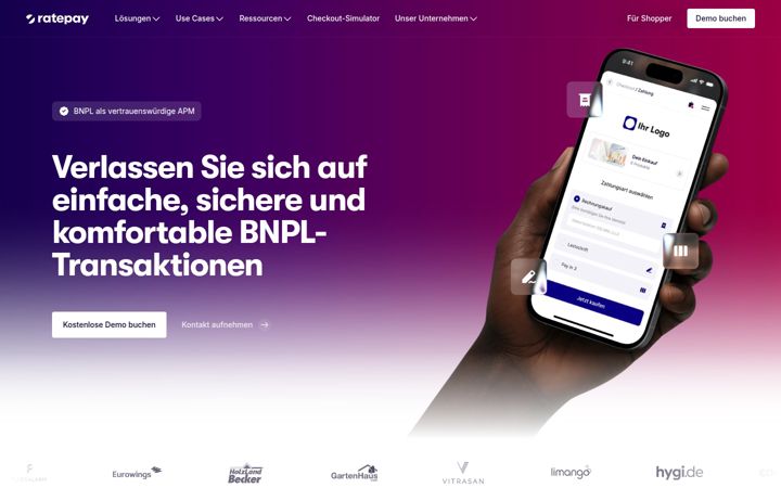 Kuvakaappaus sivustosta ratepay.com