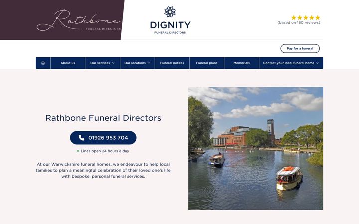 Screenshot di rathbonefunerals.co.uk