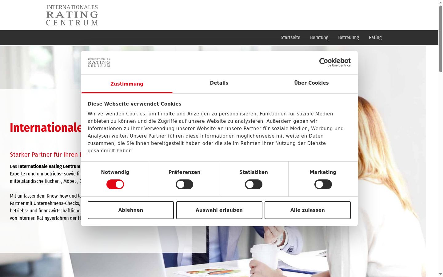 Captura de ecrã do banner de consentimento apresentado antes de qualquer interação