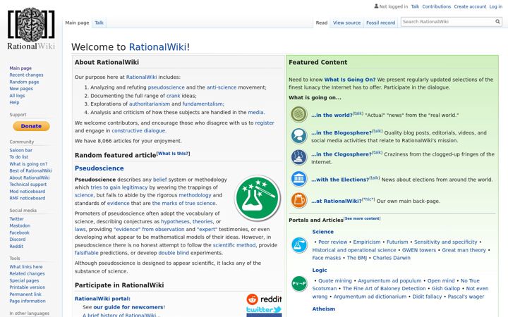 Skärmbild av rationalwiki.org