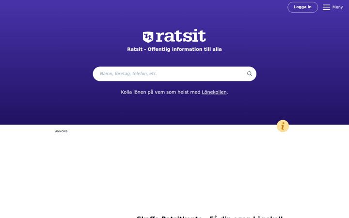 Captura de pantalla de ratsit.se