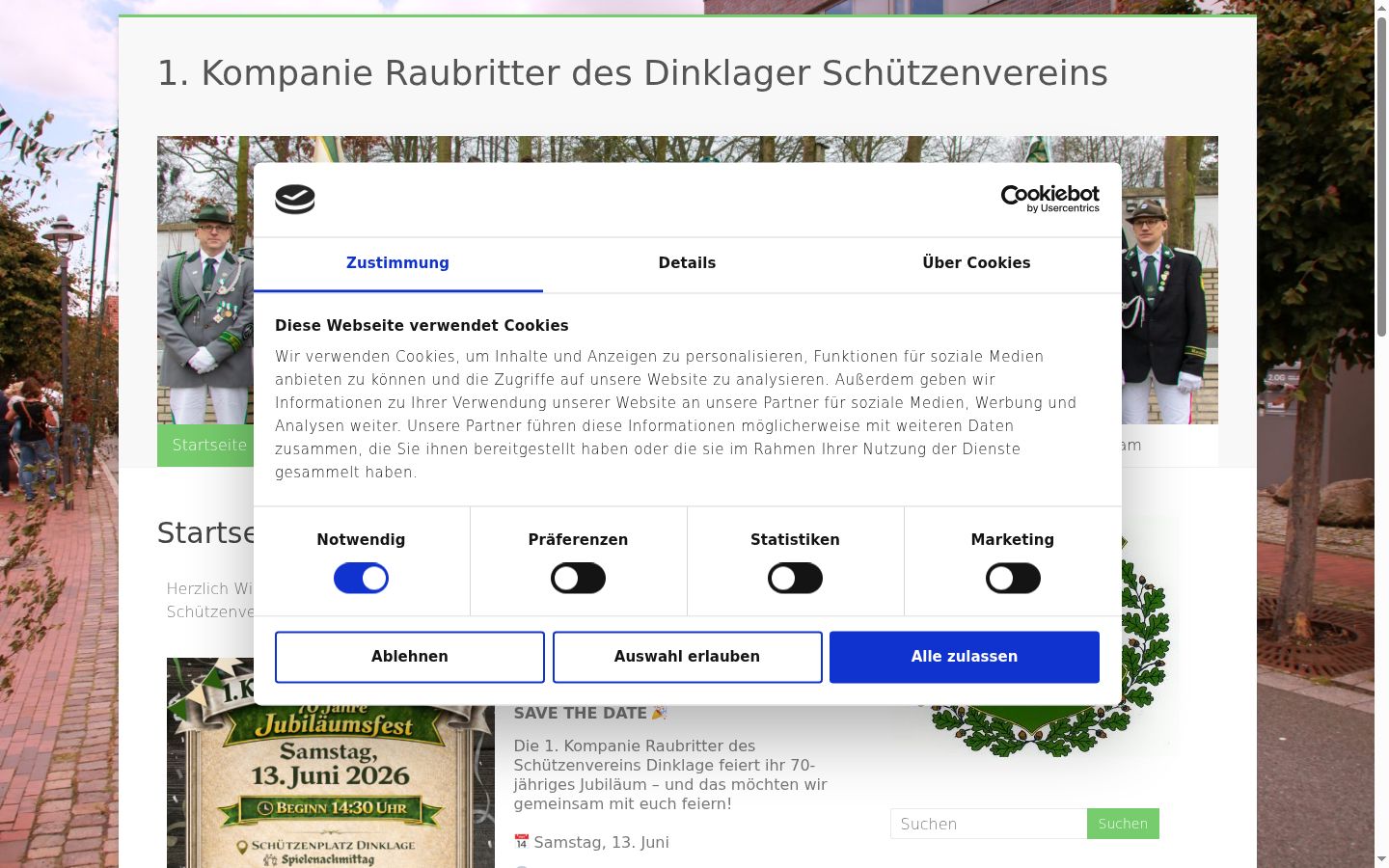 Capture d'écran de la bannière de consentement affichée avant toute interaction