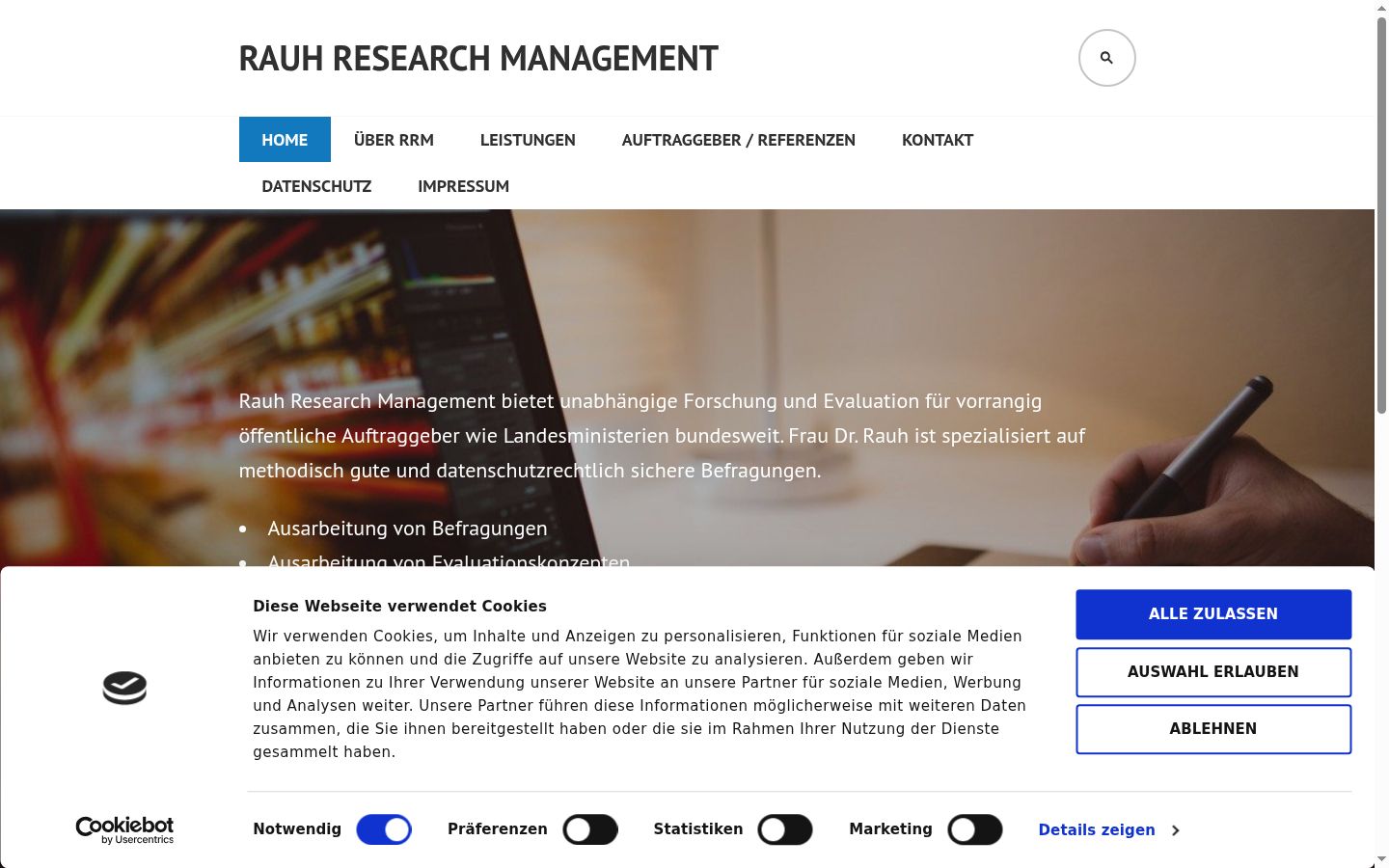 Capture d'écran de la bannière de consentement affichée avant toute interaction