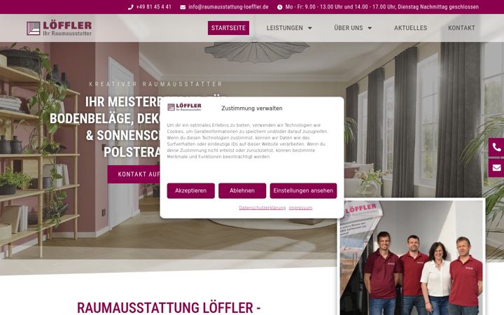 Captură de ecran a raumausstattung-loeffler.de