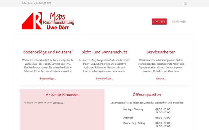 Screenshot of raumausstattung-moebs.de